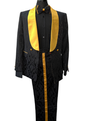 Tazzio Black Damask Pattern Suit