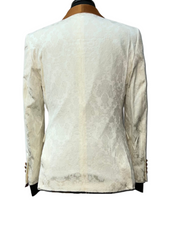 Tazzio Ivory & Rust Damask Pattern Suit