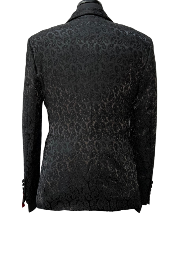 Tazzio Black Paisley Pattern Suit