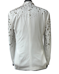 Barabas White & Gold Rhinestone Design Blazer