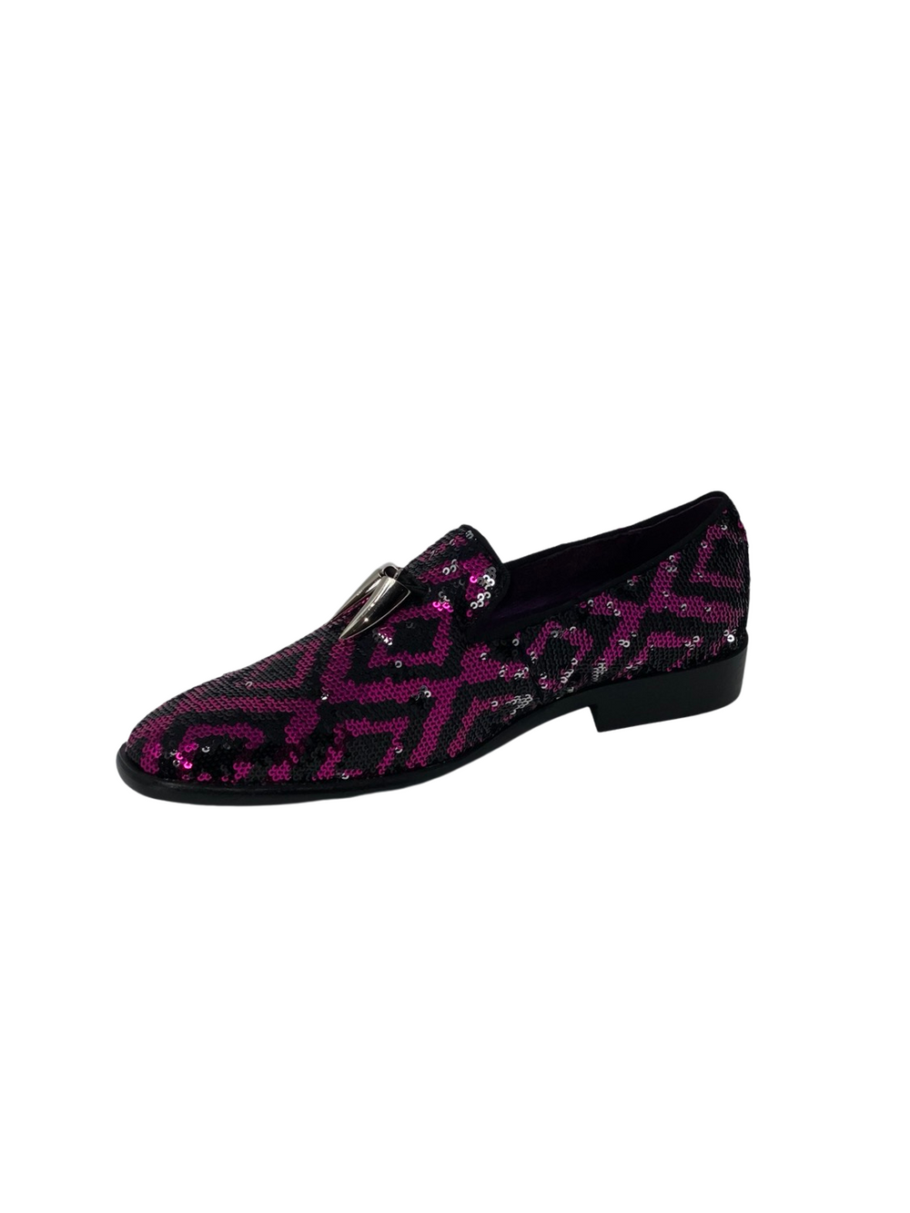 After Midnight Black and Fuchsia Sequin Formal Loafer