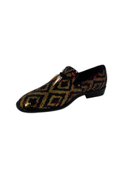 After Midnight Black and Gold Sequin Formal Loafer