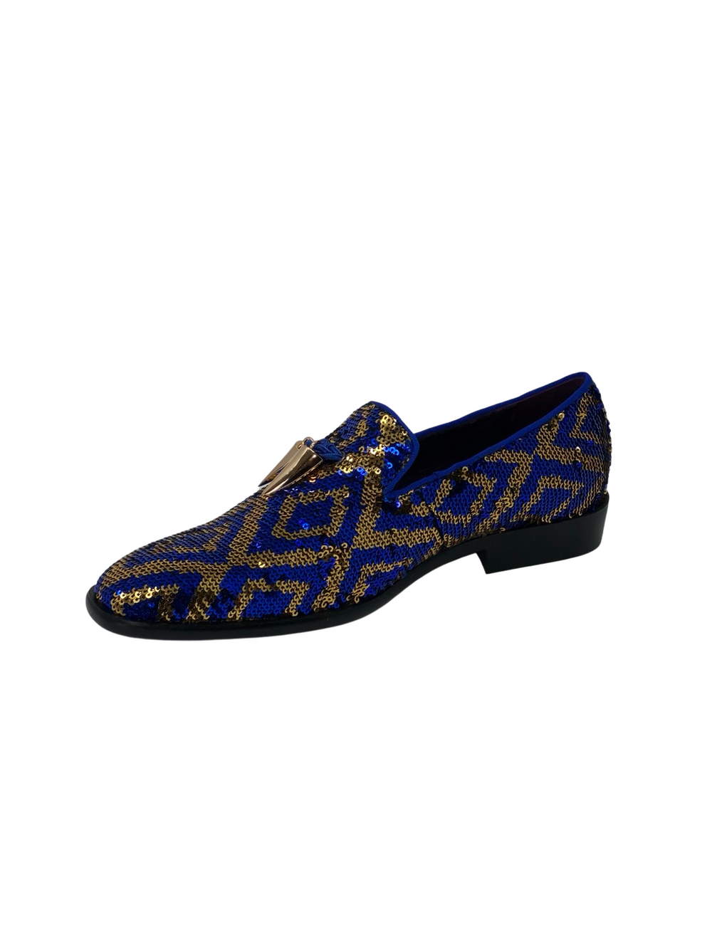 After Midnight Royal Blue & Gold Sequin Formal Loafer