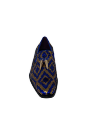 After Midnight Royal Blue & Gold Sequin Formal Loafer