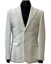 Blu Martini Ribbed Leather Blazer