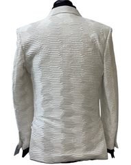 Blu Martini Ribbed Leather Blazer