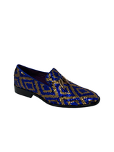 After Midnight Royal Blue & Gold Sequin Formal Loafer