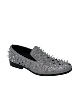 Bolano Silver Glitter & Spike Formal Loafer