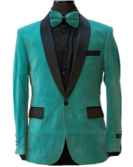 Tazzio Teal Velvet Blazer