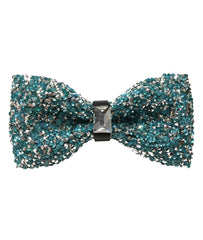 Mint & Silver Studded Bow Tie