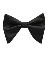 Black Satin Long Bow-Tie & Pocket Square
