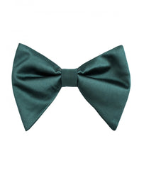 Hunter Green Satin Long Bow-Tie & Pocket Square