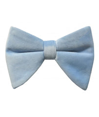 Sky Blue Velvet Long Bow Tie & Pocket Square