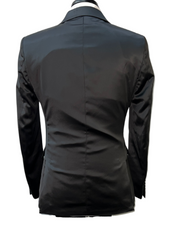 Biarelli Formal Double Breasted Black Satin Suit