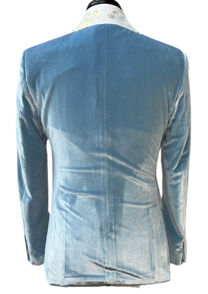 Biarelli Formal Double Breasted Velvet & Satin Suit