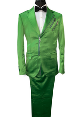 Biarelli Formal Green Satin Suit