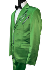 Biarelli Formal Green Satin Suit