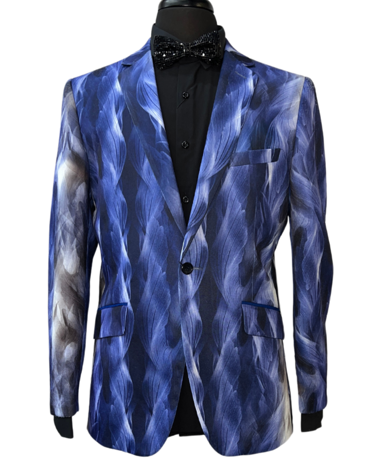 Cielo Blue & Grey Design Formal Blazer