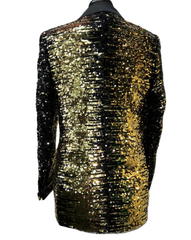 Empire Black & Gold Reversible Sequin Formal Blazer