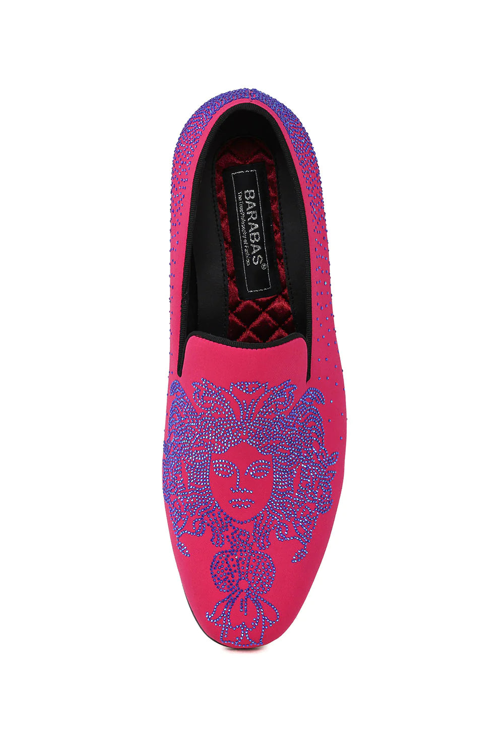 Barabas Pink & Purple Medusa rhinestone slip-on loafer