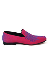 Barabas Pink & Purple Medusa rhinestone slip-on loafer