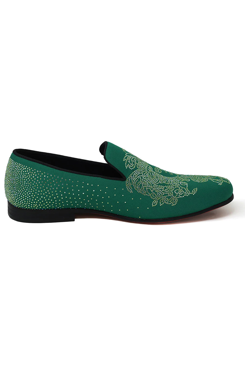 Barabas Green Medusa rhinestone slip-on loafer
