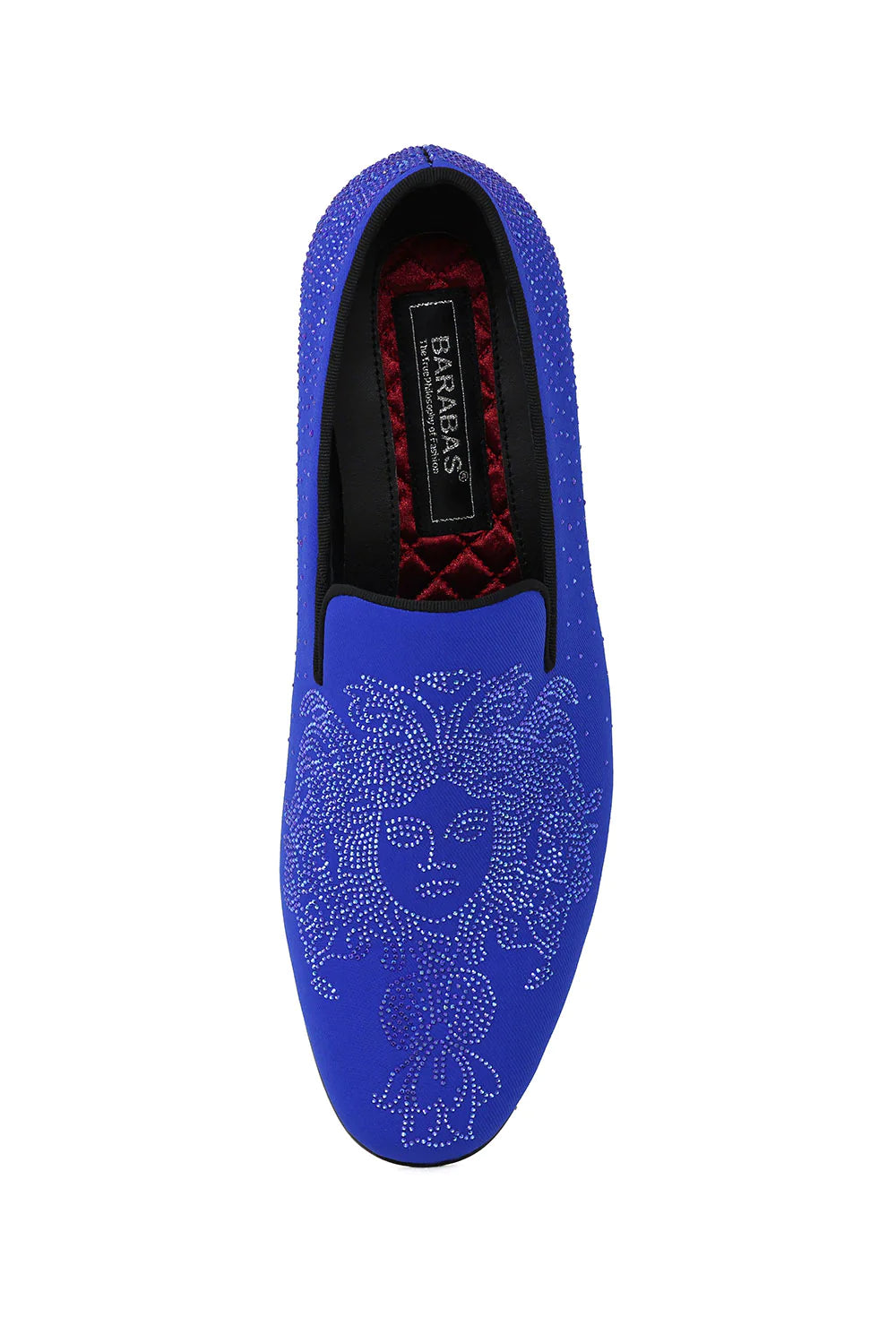 Barabas Royal Blue Medusa rhinestone slip-on loafer