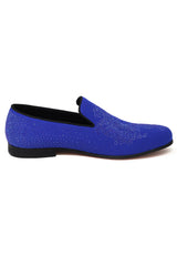Barabas Royal Blue Medusa rhinestone slip-on loafer