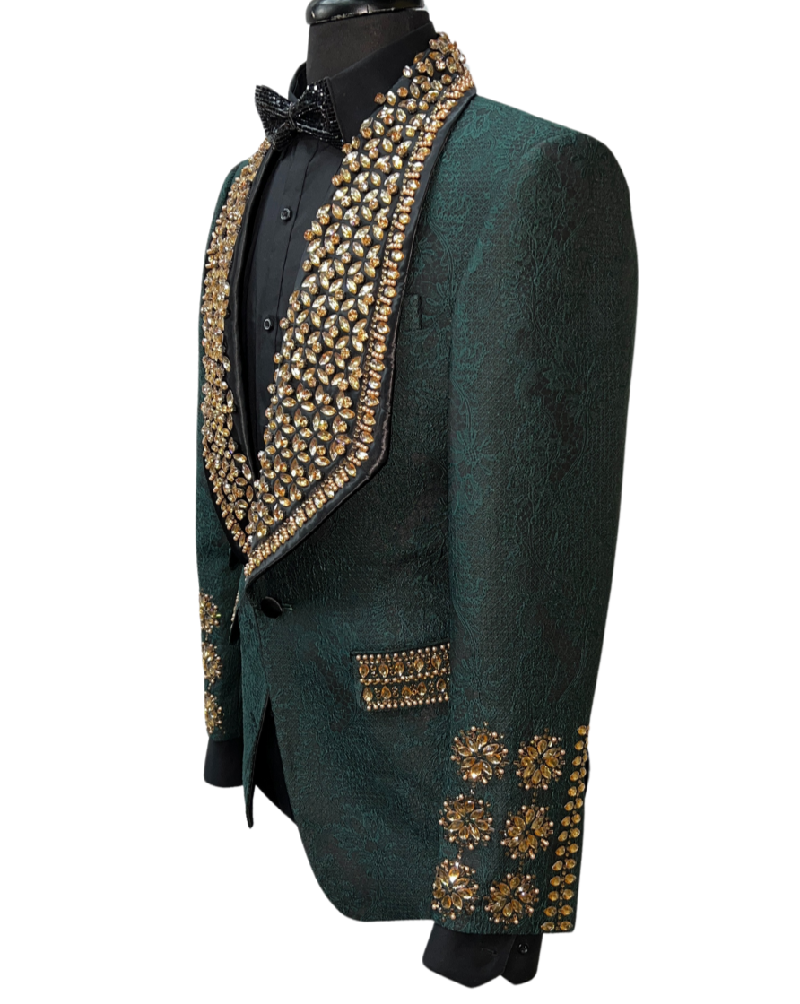 Barabas 3EBL14-GG Green & Gold Blazer