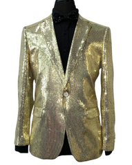Pronti Gold Sequin Formal Blazer