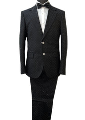 Biarelli BLX-5017 Black Rhinestone Suit