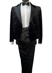 Biarelli BLX-5022 Black Velvet Cropped Suit