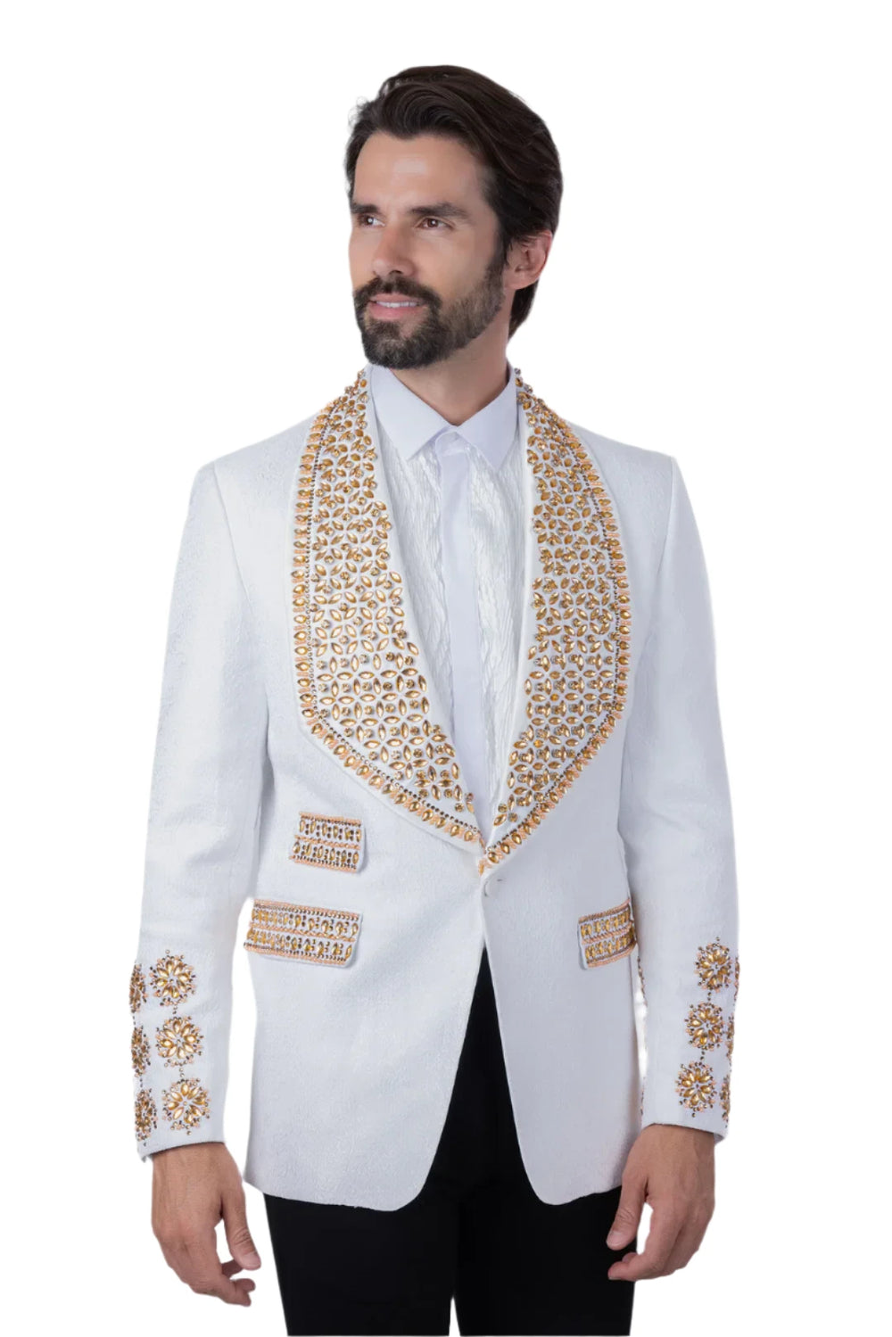 Barabas 3EBL14-WG White & Gold Blazer