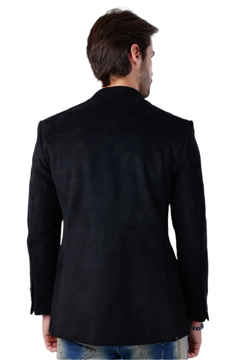 Barabas Black Suede 4BL56-B Blazer