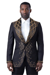 Barabas 4EBL51 Black & Gold Blazer