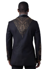 Barabas 4EBL51 Black & Gold Blazer