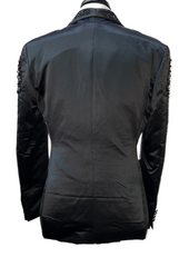 Barocco Black Rhinestone Embellished Satin Suit