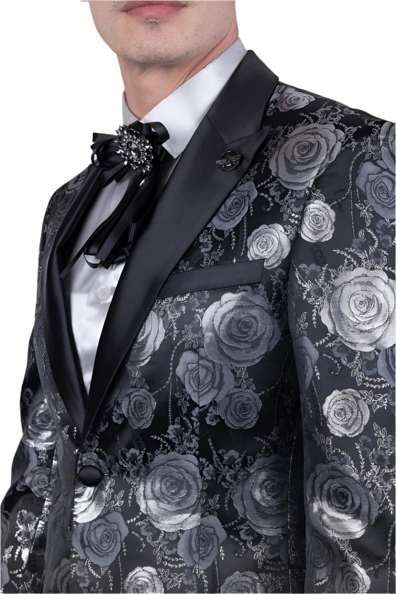 Barabas 5BL02 Black & Silver Suit