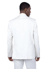 Barabas 5SU39-W White & Gold Pinstripe Suit