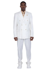 Barabas 5SU39-W White & Gold Pinstripe Suit