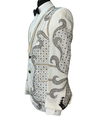 Barocco Off-White Embellished Blazer