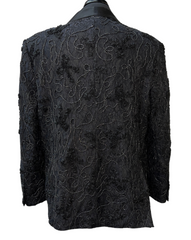 Empire Black Floral & Beaded Embroidered Formal Blazer