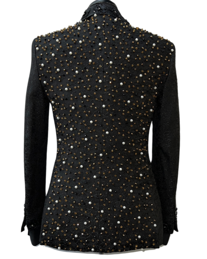 Barabas 2EBL2-B Black Floral Blazer