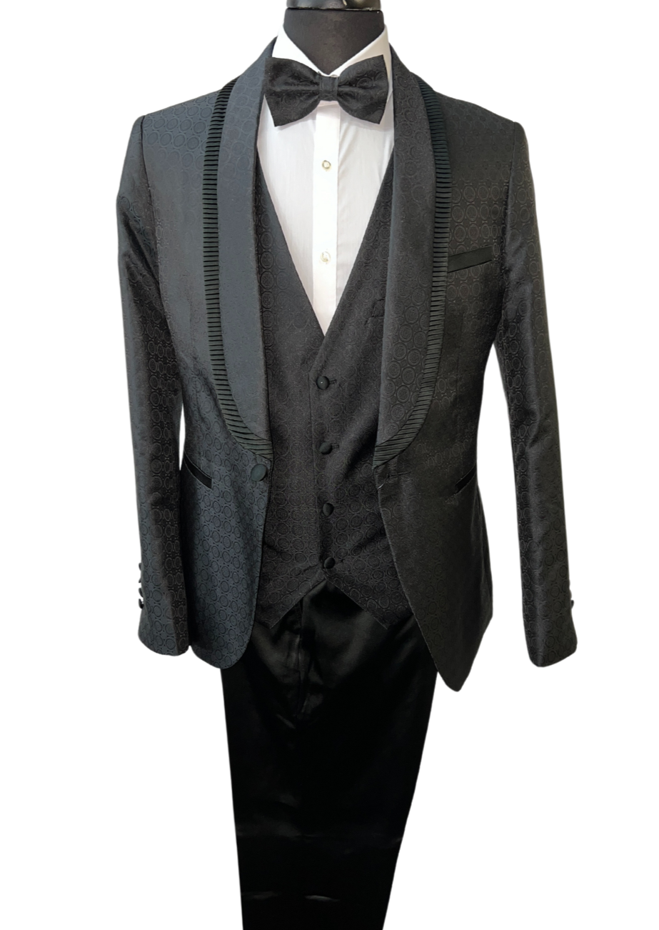 Giovanni Testi Circle pattern tone on tone 3-Piece Suit