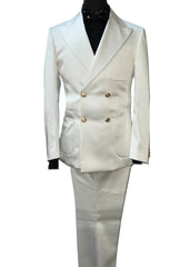 Biarelli BLX-5020 Off-White Satin Suit