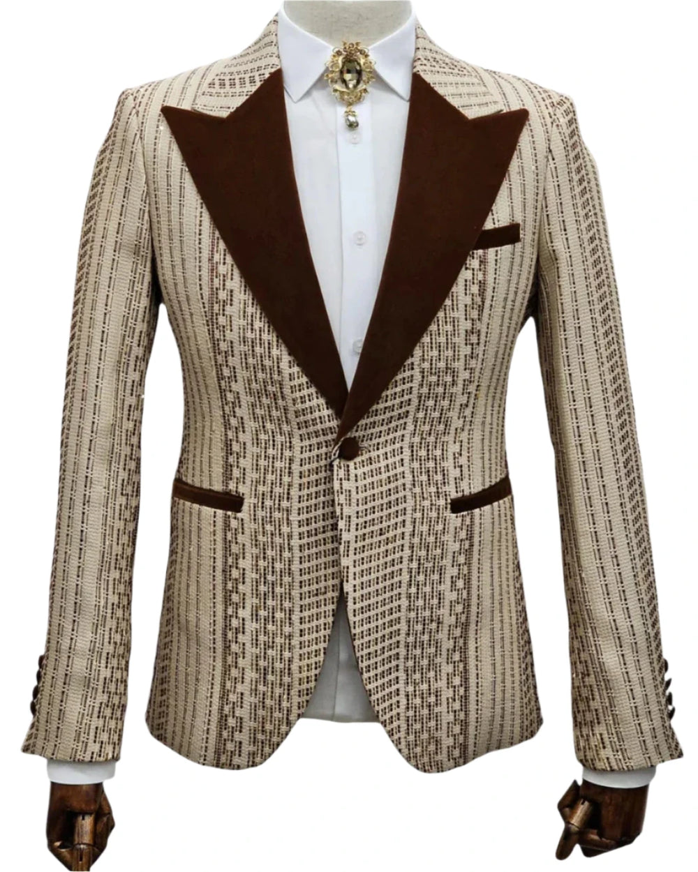 Giovanni Testi EF1PX-2731 Brown & Creme Suit