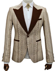 Giovanni Testi EF1PX-2731 Brown & Creme Suit