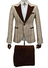 Giovanni Testi EF1PX-2731 Brown & Creme Suit