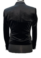 Biarelli BLX-5022 Black Velvet Cropped Suit