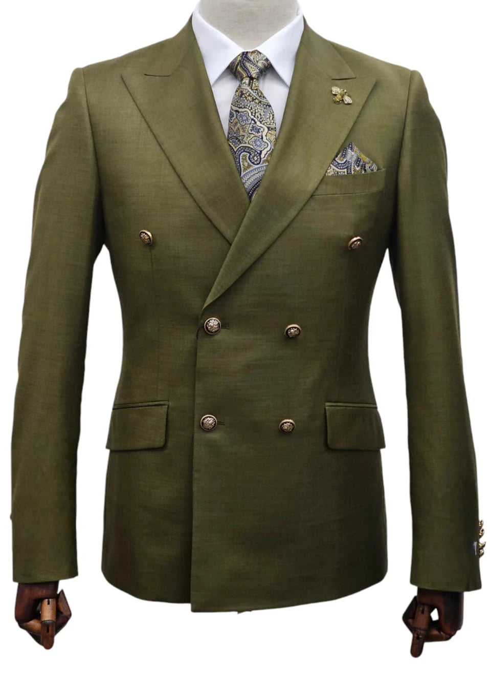 Giovanni Testi GT6DB-1501-O Olive Suit